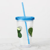 Cucumber cartoon illustratie acryl drinkbeker (Links)