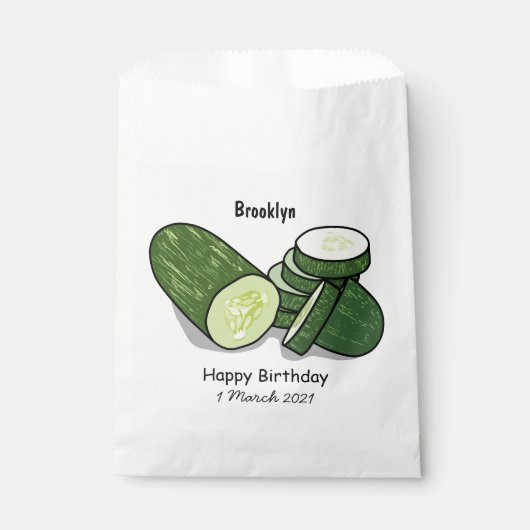 Cucumber cartoon illustratie bedankzakje (Voorkant)