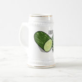 Cucumber cartoon illustratie bierpul (Voorkant links)