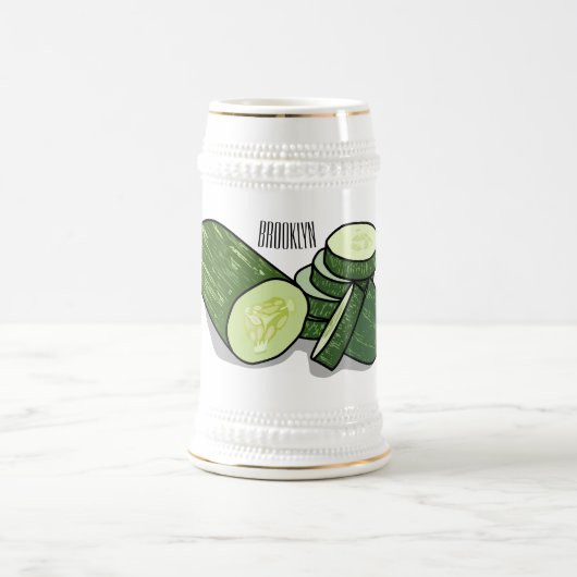 Cucumber cartoon illustratie bierpul (Center)