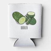Cucumber cartoon illustratie blikjeskoeler (Voorkant)