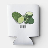Cucumber cartoon illustratie blikjeskoeler (Achterkant)