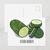 Cucumber cartoon illustratie briefkaart (Voorkant / Achterkant)