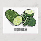 Cucumber cartoon illustratie briefkaart (Voorkant)
