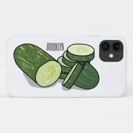 Cucumber cartoon illustratie Case-Mate iPhone case (Achterkant (horizontaal))