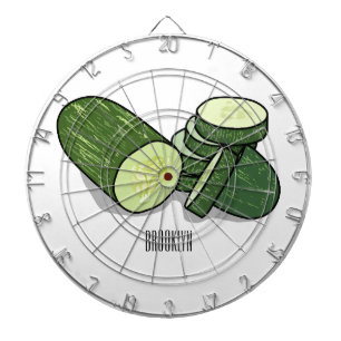 Cucumber cartoon illustratie dartbord