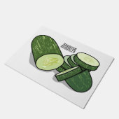 Cucumber cartoon illustratie deurmat (Schuin)