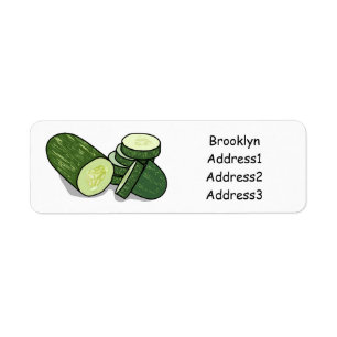 Cucumber cartoon illustratie etiket