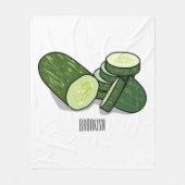 Cucumber cartoon illustratie fleece deken (Voorkant)