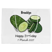 Cucumber cartoon illustratie groot cadeauzakje (Achterkant)