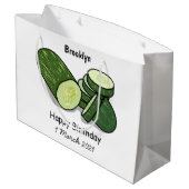 Cucumber cartoon illustratie groot cadeauzakje (Achterkant Gekanteld)
