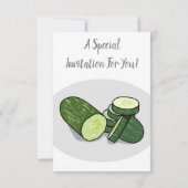 Cucumber cartoon illustratie kaart (Achterkant)