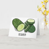 Cucumber cartoon illustratie kaart (Gele Bloem)