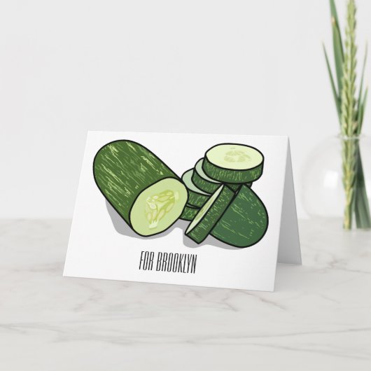 Cucumber cartoon illustratie kaart (Voorkant)