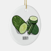 Cucumber cartoon illustratie keramisch ornament (Rechts)