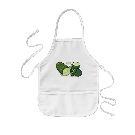 Cucumber cartoon illustratie kinder schort (Voorkant)