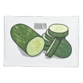 Cucumber cartoon illustratie kussensloop (Achterkant)