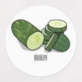 Cucumber cartoon illustratie labels (Design 1)
