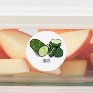 Cucumber cartoon illustratie labels