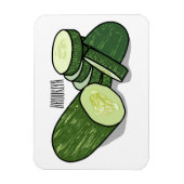 Cucumber cartoon illustratie magneet (Verticaal)