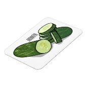 Cucumber cartoon illustratie magneet (Linkerzijde)