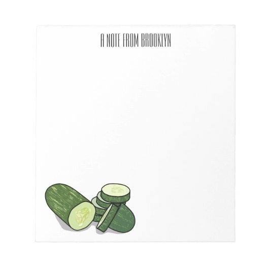 Cucumber cartoon illustratie notitieblok (Voorkant)