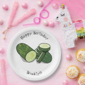 Cucumber cartoon illustratie papieren bordje (Feest)