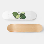 Cucumber cartoon illustratie persoonlijk skateboard (Horizontaal)