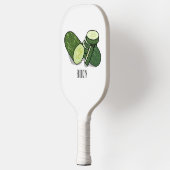 Cucumber cartoon illustratie pickleball paddle (Links)