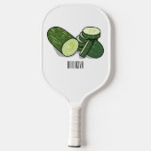 Cucumber cartoon illustratie pickleball paddle (Achterkant)