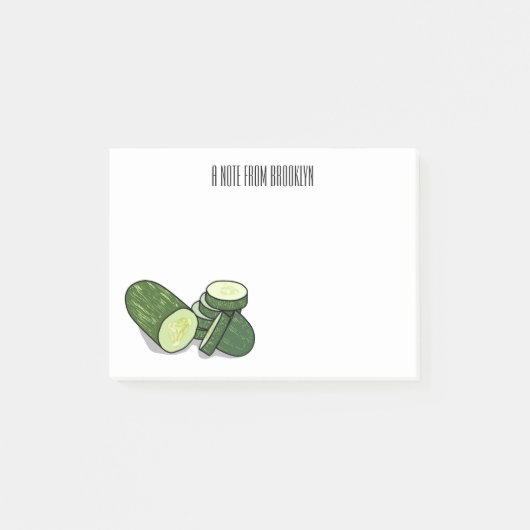 Cucumber cartoon illustratie post-it® notes (Voorkant)