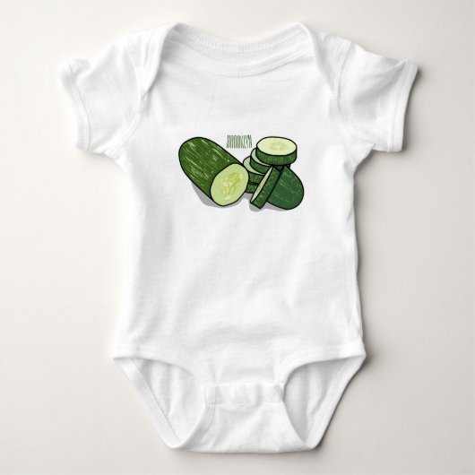 Cucumber cartoon illustratie romper (Voorkant)