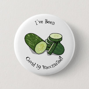 Cucumber cartoon illustratie ronde button 5,7 cm