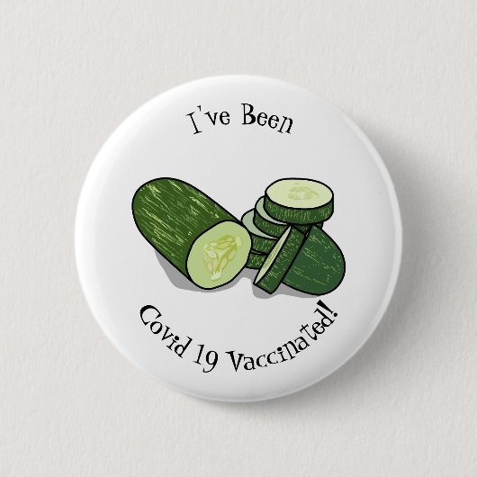 Cucumber cartoon illustratie ronde button 5,7 cm (Voorkant)