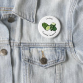 Cucumber cartoon illustratie ronde button 5,7 cm (In situ)
