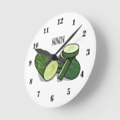 Cucumber cartoon illustratie ronde klok (Hoek)
