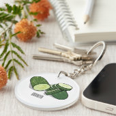 Cucumber cartoon illustratie sleutelhanger (Voorkant Rechts)