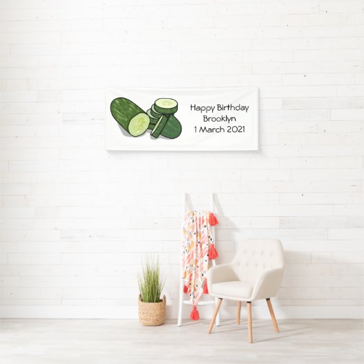 Cucumber cartoon illustratie spandoek (Insitu)