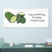 Cucumber cartoon illustratie spandoek (Beurs)