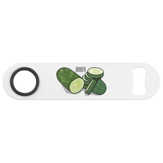 Cucumber cartoon illustratie speed flessenopener (Voorkant (Horizontaal))