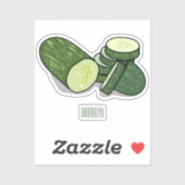 Cucumber cartoon illustratie sticker (Vel)