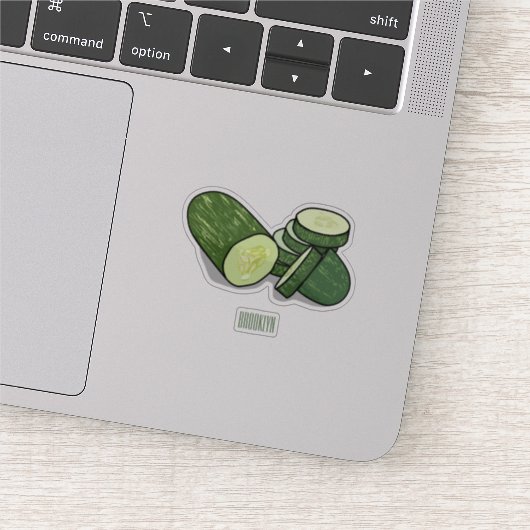 Cucumber cartoon illustratie sticker (Detail)
