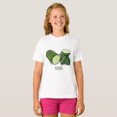 Cucumber cartoon illustratie t-shirt (Voorkant volledig)