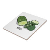 Cucumber cartoon illustratie tegeltje (Zijkant)