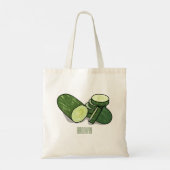 Cucumber cartoon illustratie tote bag (Achterkant)