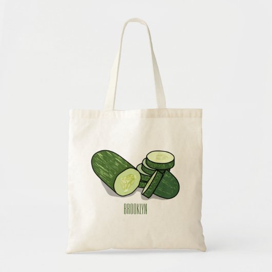 Cucumber cartoon illustratie tote bag (Voorkant)