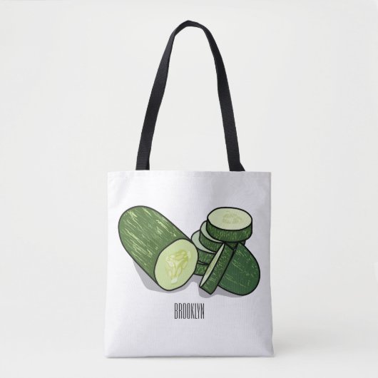 Cucumber cartoon illustratie tote bag (Voorkant)