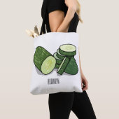 Cucumber cartoon illustratie tote bag (Dichtbij)