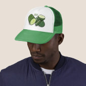 Cucumber cartoon illustratie trucker pet (In situ)