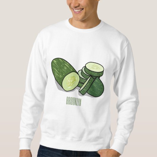 Cucumber cartoon illustratie trui (Voorkant)